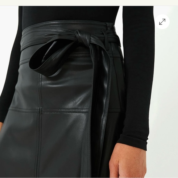 Tanya Taylor Hudson Skirt – Black Faux Leather | Size 10 - Picture 5 of 8
